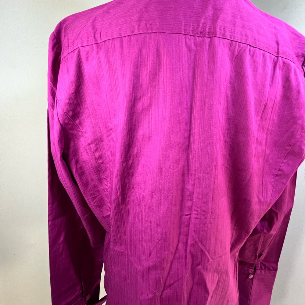 Ann Taylor Sz12 V Neck Button Up Blouse French Cuff Office to Dinner Out - Picture 9 of 9
